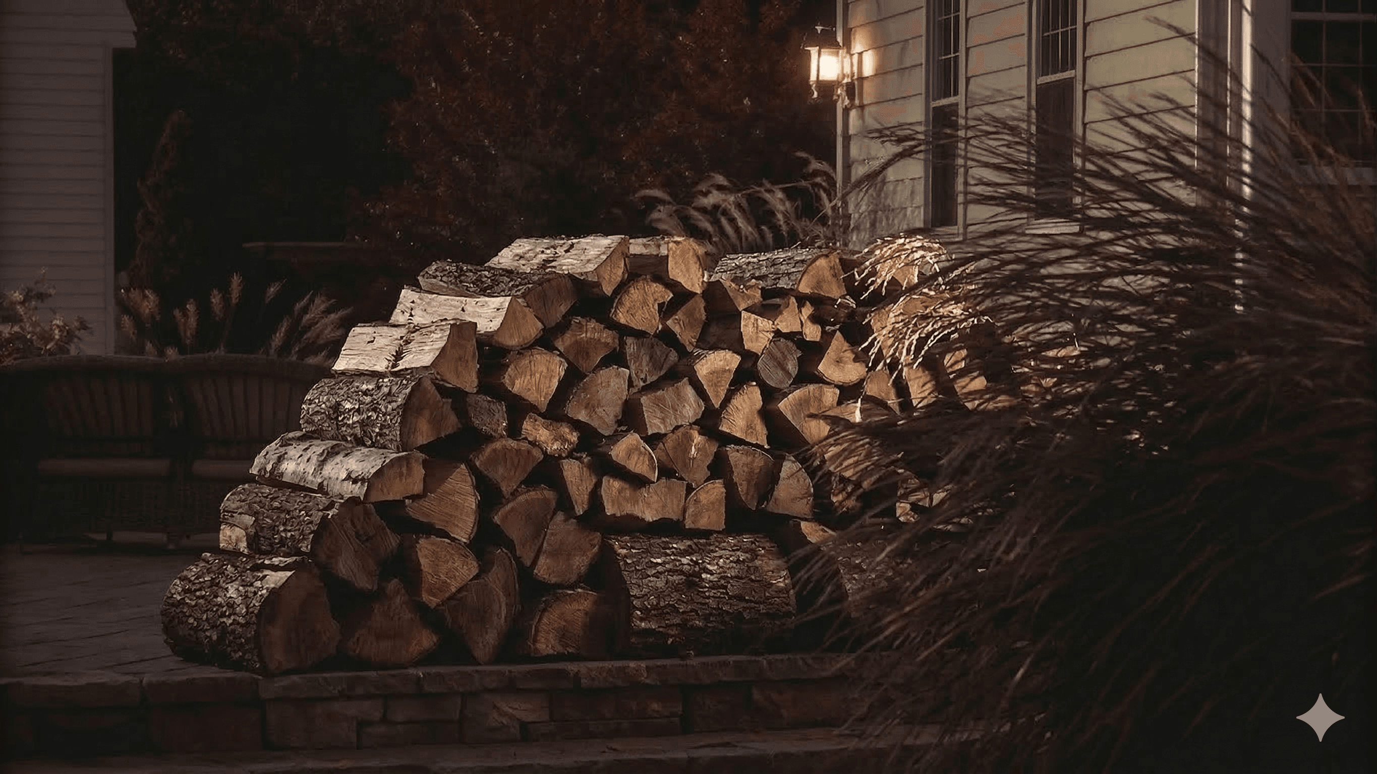 Seasoned split firewood ready for delivery